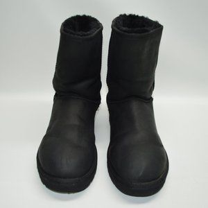 UGG Australia Classic Short smooth Leather Black Boots 10